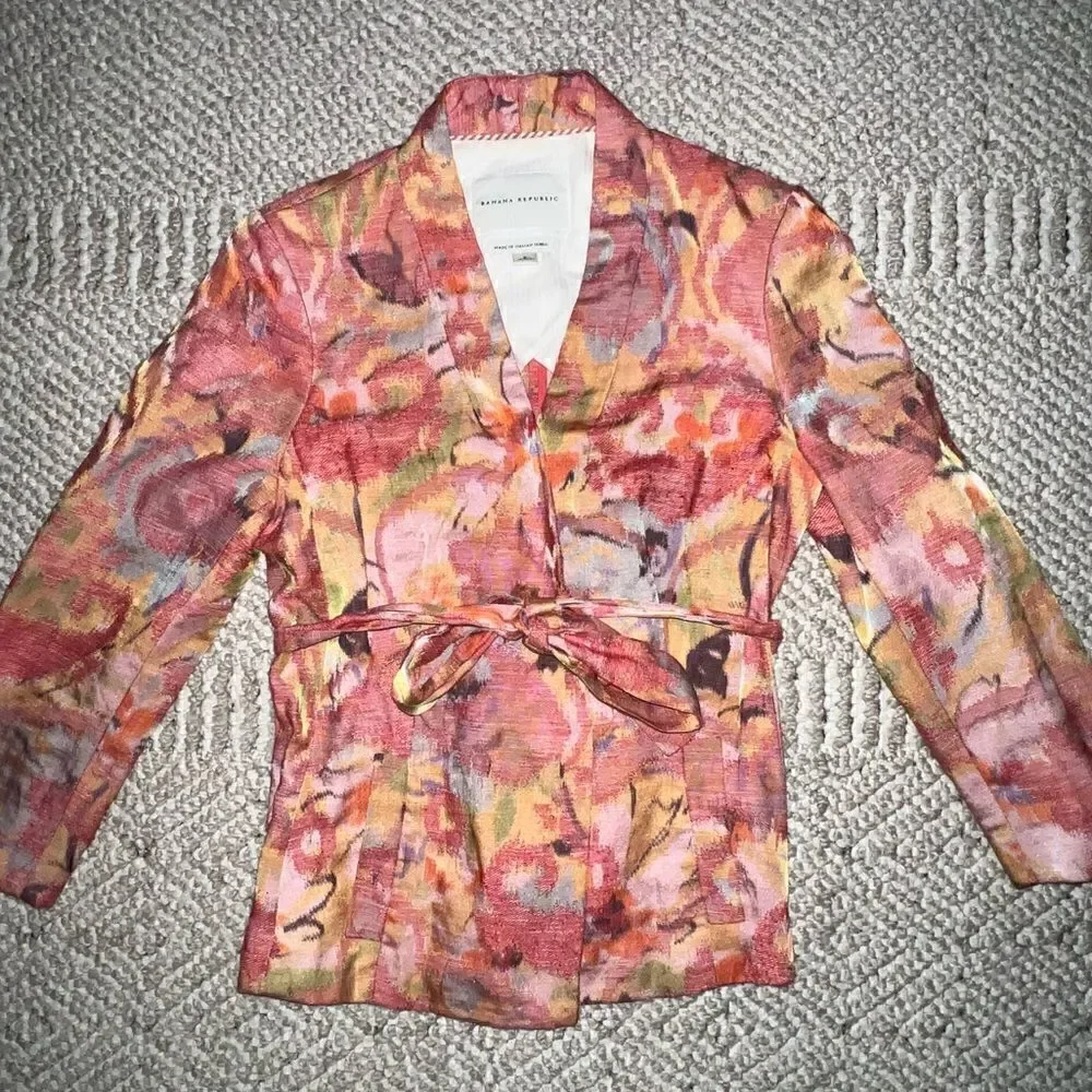 Banana Republic Floral Watercolor Blazer Jacket - Sz 2